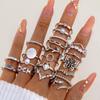 Anillos Europeos y Americanos Transfronterizos de Diamantes Pequeños con Diseños Únicos, Anillos de Mariposa Huecos, Anillos Geométricos en Forma de Corazón con Diamantes, Juego Apilable