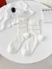 Calcetines de Estilo Ballet con Lazo Youjiaxiu para Mujer, Calcetines Finos de Media Pantorrilla para Primavera y Verano, Calcetines de Burbuja Arrugados Estilo Coreano