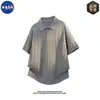 Camisa Polo de Manga Corta con Patrón Trenzado Tejido de Alta Calidad Marca Nasa para Hombre, Top Versátil y Elegante de Verano
