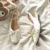 Sandalias planas casuales de punta fina estilo francés para mujer, nuevas sandalias de verano 2026 estilo hada con lazo para mujer