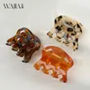 Pinza de ácido acético coreana de alta gama Wjia pinza simple hueca para cabello medio pinza de tiburón leopardo pinza alta para cola de caballo
