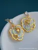 Pendientes Panyu Fine Craft de Plata S925 con Flor de Resina y Circonita, Pendientes Largos de Tuerca para Mujer, Pendientes de Diseño Único para Uso Diario Versátil