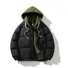 Roupas Falsas de Duas Peças Acolchoadas de Algodão Masculino Inverno 2024 Novo Soltas Cor Doce Quente Jaqueta Acolchoada de Algodão Jaqueta Acolchoada de Algodão Casaco de Inverno Masculino Versátil