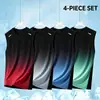 Chaleco de bádminton de verano para hombre para comercio exterior transfronterizo, color degradado, secado rápido, transpirable, chaleco deportivo sin mangas para entrenamiento