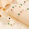 Collar de Piedras Preciosas de Colores Transfronterizo para Mujer Colgante Redondo Europeo y Americano Joyería de Circonita Cadena para Clavícula Dopamina Fabricante Venta al por Mayor