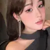 Aretes de Clip para Mujeres Sin Perforaciones, Aretes Largos de Clip con Borla, Pendientes de Diseño de Nicho de Lujo Ligero, Accesorios para Orejas de Alta Gama y Elegantes