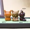 Sândalo natural, esculpido com um design de Kuromi de desenho animado, corrente de celular DIY, chaveiro, pingente de bolsa e presente para crianças