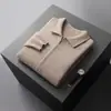 Cárdigan 100% Lana Pura Otoño e Invierno Cárdigan de Punto para Hombre Nueva Tendencia de Ropa Exterior Holgada Solapa Engrosada Chaqueta de Talla Grande