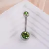 Anillo para Ombligo de Acero Inoxidable Moto de Doble Diamante Básico de Diez Mil Años con Clavo para Ombligo de Diamante Anillo de Clavo para Ombligo Todo-Fondo Moda Adornos Umbilicales