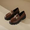 Zapatos de Cuero Pequeños Estilo Británico para Mujer 2024 Suela Gruesa Transfronterizos Talla Grande Mocasines Tacones de Plataforma Zapatos Mary Jane