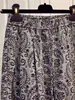 Calça Reta Larga de Cintura Elástica Estilo Coreano com Estampa Paisley para Mulheres Verão 2025 Nova Versátil Solta Casual Tendência
