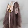 Fofa Estilo Japonês Menina Doce Lolita Menina Coração Borla Faixa de Cabelo Doce Lolita Feito à Mão Renda Laço Acessórios de Cabelo