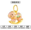 Prata Esterlina S925 Pingente de Cavalo de Madeira Remoto Acessórios Dourados Areia Cor Macaron Pulseira de Contas DIY Feita à Mão Pingente de Colar