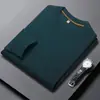 Camiseta de manga larga para hombre con tejido de gofre, nueva sudadera casual versátil de color liso para primavera/otoño, camiseta básica simple para hombre