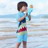 2025 Novo Fato de Banho Infantil Meninos Bebê Desenho Animado Respirável Meninos Manga Curta Protetor Solar Fato de Banho de Uma Peça Touca de Natação