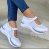 Zapatos Casuales de Exportación Transfronteriza Nuevos 2024 para Mujer de Suela Gruesa Tejido Fly-Knit Transpirable Velcro Casual Malla Talla Grande Zapatos de Mujer