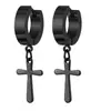 Corea del Sur moda popular aretes de cruz clip para oreja clip para oreja aretes joyería de acero inoxidable fábrica venta al por mayor