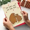 Tarjeta de Saludo Romántica Alemana con Dos Osos Abrazándose, Tarjeta de Confesión, Tarjeta de Regalo Universal para San Valentín y Aniversario