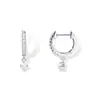 Pendientes Colgantes Huggie de Moda Transfronteriza Europea y Americana con Colgante de Circonita Pendientes de Aro 2024 Joyería de Verano para Mujeres