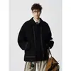Casaco de Lã Masculino, Versátil, Jaqueta Casual para Casal, Jaqueta Resistente da Moda com Costura Visível, Colete Estiloso, Jaqueta Legal para Primavera e Outono, Moda de Rua