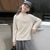 Roupa de baixo feminina para outono, escovada e espessa, novo estilo outono e inverno 2026, agasalho infantil, blusa com zíper parcial para final de outono