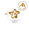 Anel Geométrico Colorido Retro com Zircônia Aço Inoxidável Banhado a Ouro 18K Luxo Aberto Ajustável Novo Transfronteiriço
