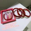 Pulseira de Ágata Vermelha Natural Ágata Vermelha Vermelho Persimmon Vermelho Sul Coreano Barra Redonda Pulseira de Jade Retrô Beleza de Calcedônia Modelo Feminino