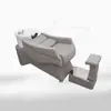 Cama de Lavar Cabelo Especial para Barbearia de Luxo Semi-Reclinável Cama de Lavagem para Cabeleireiro Bacia de Cerâmica Salão de Barbearia Sentado Cama de Lavar Cabelo para Salão