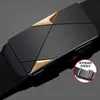 Cinturón Sin Hebilla, Automático, Versátil para Uso de Negocios y Casual, Cinturón de Cuero para Pantalones, Cinturón de Nuevo Estilo para Hombres Jóvenes, Cinturón para Pantalones de Vestir de Hombre