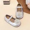 Zapatos Mary Jane de Cuero con Perlas, Fuegos Artificiales y Pedrería para Niñas, Nuevo Estilo Coreano Versátil, Suela Suave, Zapatos de Una Sola Pieza, Primavera/Verano 2026