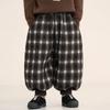 Calça de Lã Changguo para Meninos Calça Xadrez de Inverno Infantil com Lã Integrada Calça Jogger Casual Espessa para Crianças Pequenas