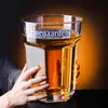 Vaso de Vidrio Belga Fosters Blanco de Gran Tamaño de Moda para Bar de Alta Capacidad Hexagonal Profundo Bomba de Agua Grueso