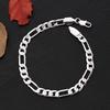 Europa y Estados Unidos joyería transfronteriza cadena lateral plana corporal tres un pulsera plata 925 6MM tres a una mano joyería comercio electrónico de comercio exterior