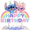 Transfronteiriço spot ANIVERSÁRIO Stitch inserção kassonic glitter FELIZ ANIVERSÁRIO ANIVERSÁRIO ANIVERSÁRIO fileira de inserção de bandeira