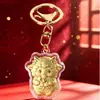 Colgante de Cordero Dorado, Oro Puro 999, Llavero Atrae Dinero, Caja de Regalo para Tarjeta, Hilo Rojo, Colgante para Cadena de Teléfono con Lámina de Oro
