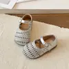 Sandalias tejidas de moda para niños 2026 Primavera/Verano Sandalias tejidas huecas de princesa para niñas Sandalias de zapato único versátiles