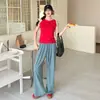 Jeans Blancos de Tencel para Mujer Verano Delgados Holgados Pierna Recta Pantalones Yamamoto Pequeños Sueltos Pantalones de Pierna Ancha