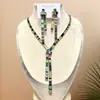 Collar de Borla de Zirconia Aretes Set de Dos Piezas Moda Europea y Americana Lujo Accesible Cadena Elegante para la Clavícula Accesorios de Nicho de Alta Gama para Mujeres