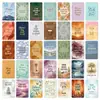 Set Transfronterizo Modelo Nuevo de 36 Piezas de Tarjetas de Afirmación Motivacionales Diarias Estilo Acuarela para Hombres en Inglés, Tarjetas de Auto-Motivación de Energía Positiva