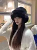 Chapéu Bucket de Pelúcia Macio e Fofo de Alta Qualidade Moda Inverno Feminino Espessado à Prova de Frio e Quente Estilo Coreano Moda Faz o Rosto Parecer Menor Chapéu de Pescador