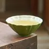 Xícara de Chá de Cerâmica Pequena Mandarina Verde com Detalhes em Ouro, Exquisite Caneca Mestra para Uso Pessoal, Xícara de Chá Doméstica, Conjunto de Chá de Alta Qualidade