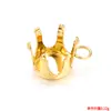 Aço Inoxidável Coroa Vazio Configuração Artesanal DIY Acessórios de Joia Base para Brinco Base para Pingente Banhado a Ouro 18K