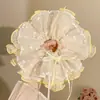 Goma de pelo de encaje de malla Chantilly Dreamland para mujer, estilo francés de alta gama, suave, accesorio grande para el pelo