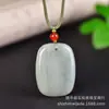 Pendente de Jade Verde Tianshan de Xinjiang Paz e Segurança Fio de Ouro Pendente em Forma de Pão de Jade Pendente de Paz Ornamento para Pendurar de Jade Item em Estoque para Transmissão ao Vivo