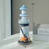 Enfeites de Farol Estilo Mediterrâneo, Decoração Criativa para Casa, Decorações de Mesa de Madeira com Tema Oceânico, Pequenos Presentes