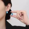 Aretes de Personalidad Europea y Americana Rectangulares Hebilla de Oreja Zircón Colorido Aretes Transfronterizos Sentido Avanzado Temperamento