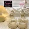 Sandalias para Niñas 2026 Nuevos Zapatos de Princesa de Verano para Niñas Mayores, Zapatos de Perlas, Zapatos Estilo Chanel para Estudiantes