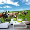 Papel Tapiz de Yurta Mongol 3D Pradera Verde Fondo de Pared para TV Sofá Hotel Casa de Huéspedes Dormitorio Mural de Tela de Paisaje