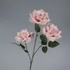 Flor Artificial Rosa para Casamento 3 Cabeças Rosa Diamante Flor para Guia de Caminho de Casamento Decoração de Parede de Flores Arranjo de Flores de Seda Flor de Plástico Lote