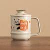 Taza Creativa Tallada Pintada a Mano por el Fabricante, Taza de Oficina Shishi Ruyi, Taza para Beber, Taza de Gran Capacidad con Separación de Té y Agua